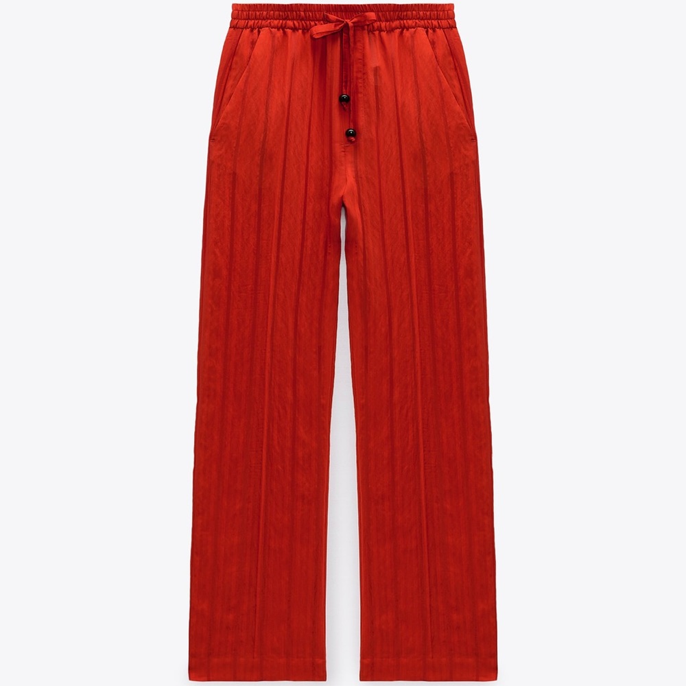 ZARA Textured pants size Large - Picture 4 of 9
